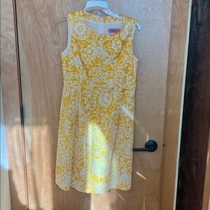 Eliza J Vibrant Yellow and White Dress
